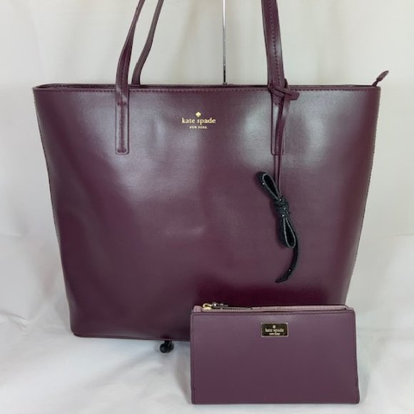 kate spade Handbags - Kate Spade Karla Seton Drive Tote Bag with Braylon Putnum Drive Wallet in Plum